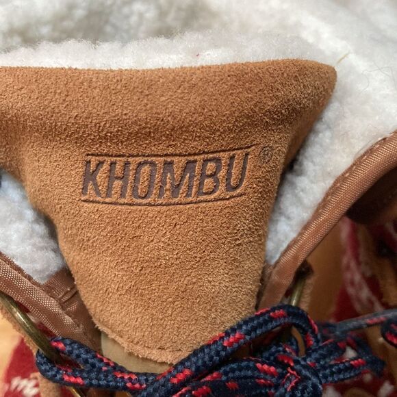 Khombu Maya Cold Weather Duck Boots Red / Navy Size 7M New - Picture 9 of 12